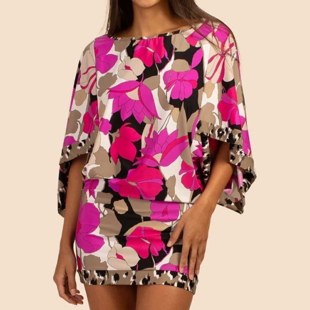Trina Turk LYNX SWIM Printed Tunic Swim Cover-Up Size small